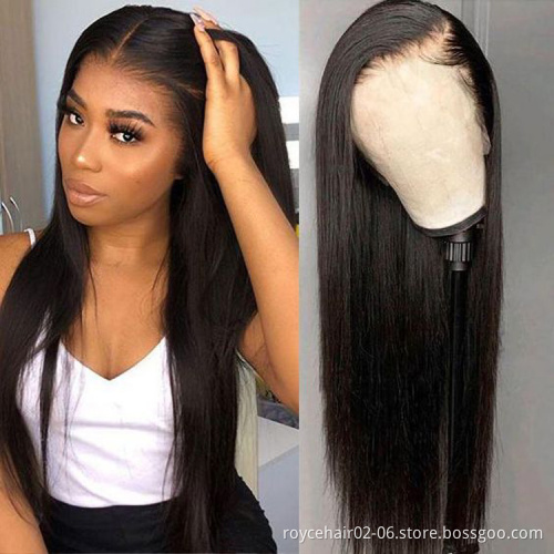 Thick Human Hair Lace Wigs Vendor 100% Indian Virgin Human Hair Glueless Transparent Swiss 360 Lace Wig For Black Women